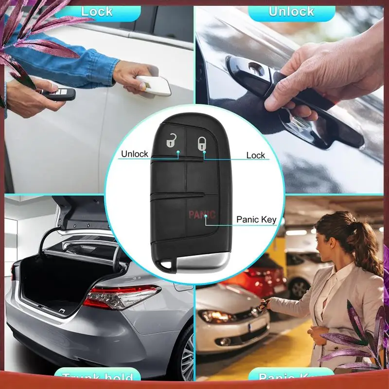 

Durable Key Fob Keyless Entry Remote For Chrysler 300 Dodge Charger Challenger Dart Journey M3N-40821302 3 Buttons 433Mhz ID46