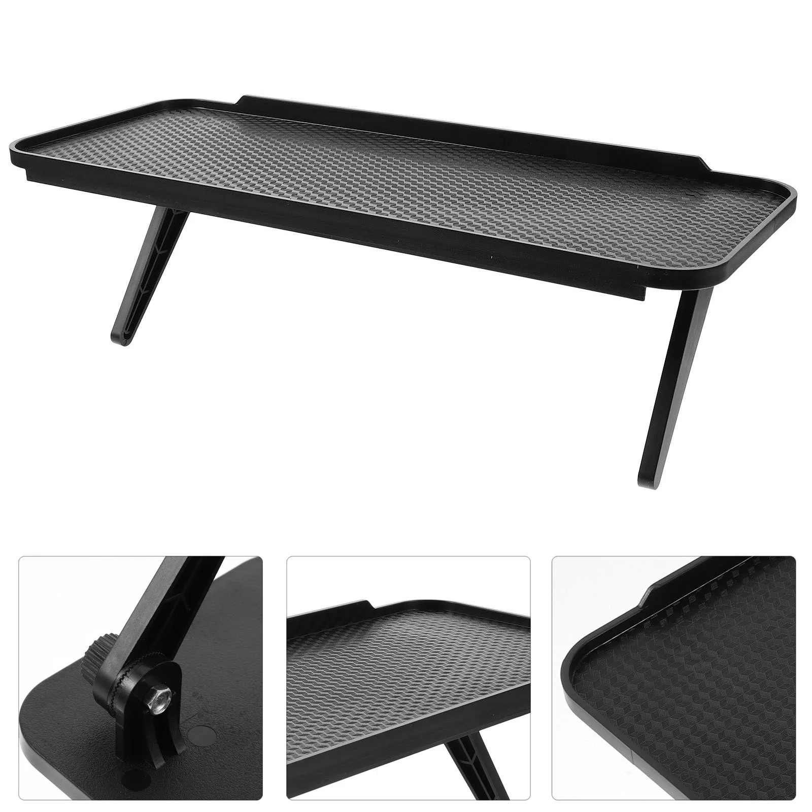 

Computer Monitor Multifunctional Desktop Storage Rack Screen Stand Folding Laptop Elevated Organizer Shelf Black