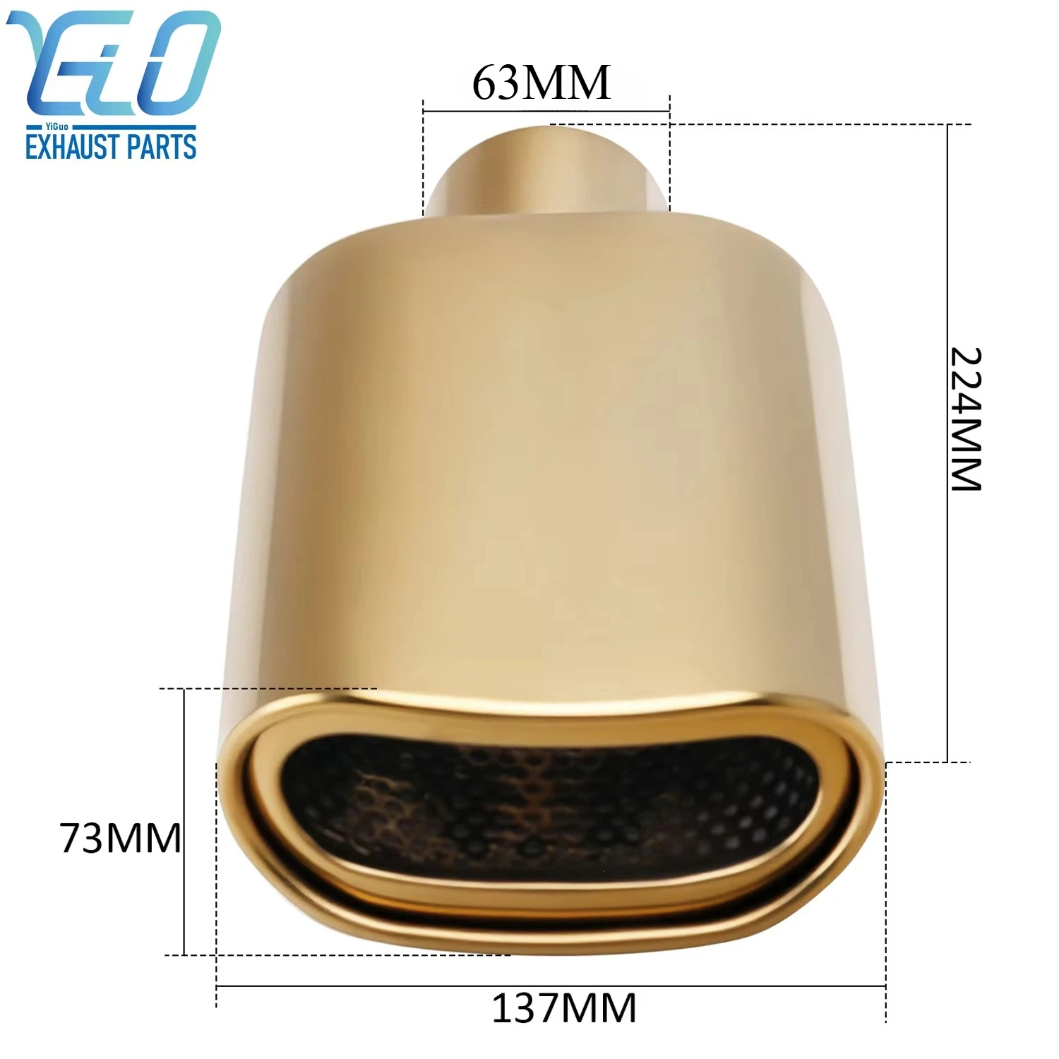 Stainless Steel Muffler Tail Throat 63mm Inlet 138mm Outlet Universal Car Exhaust End Tip