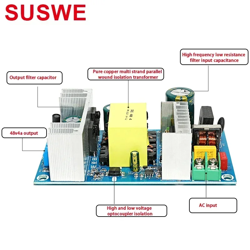 48V4A full power circuit board AC110-2220V built-in power module home appliance circuit board constant voltage bare board