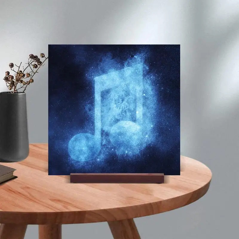 حامل سجل خشبي للألبومات ، حامل لتخزين الألبوم ، رف LP ، ديكور مكتب