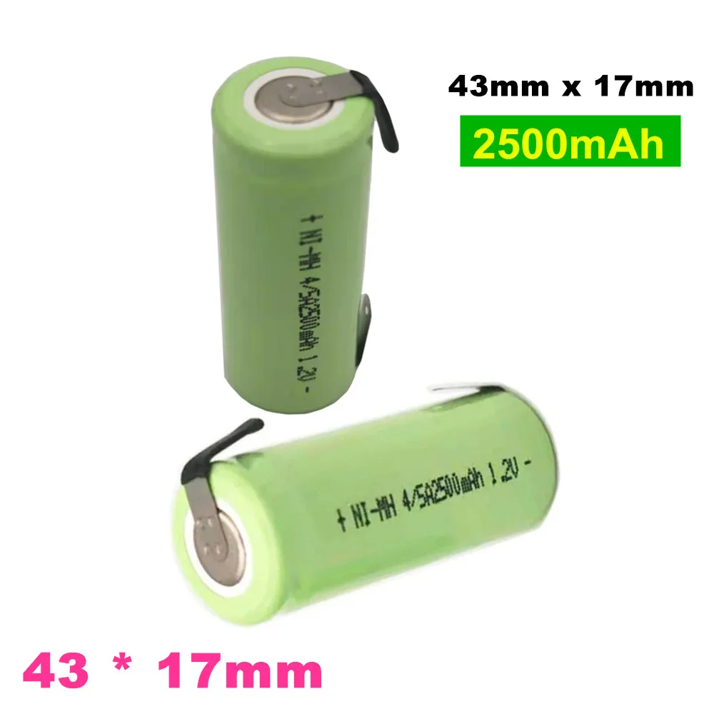 

2PCS 2500mAh Ni-MH Battery For Braun Oral B 3745 3762 7000 3731 P7000 D25 D28 Electric Toothbrush 1.2V 43mm x 17mm Batteries