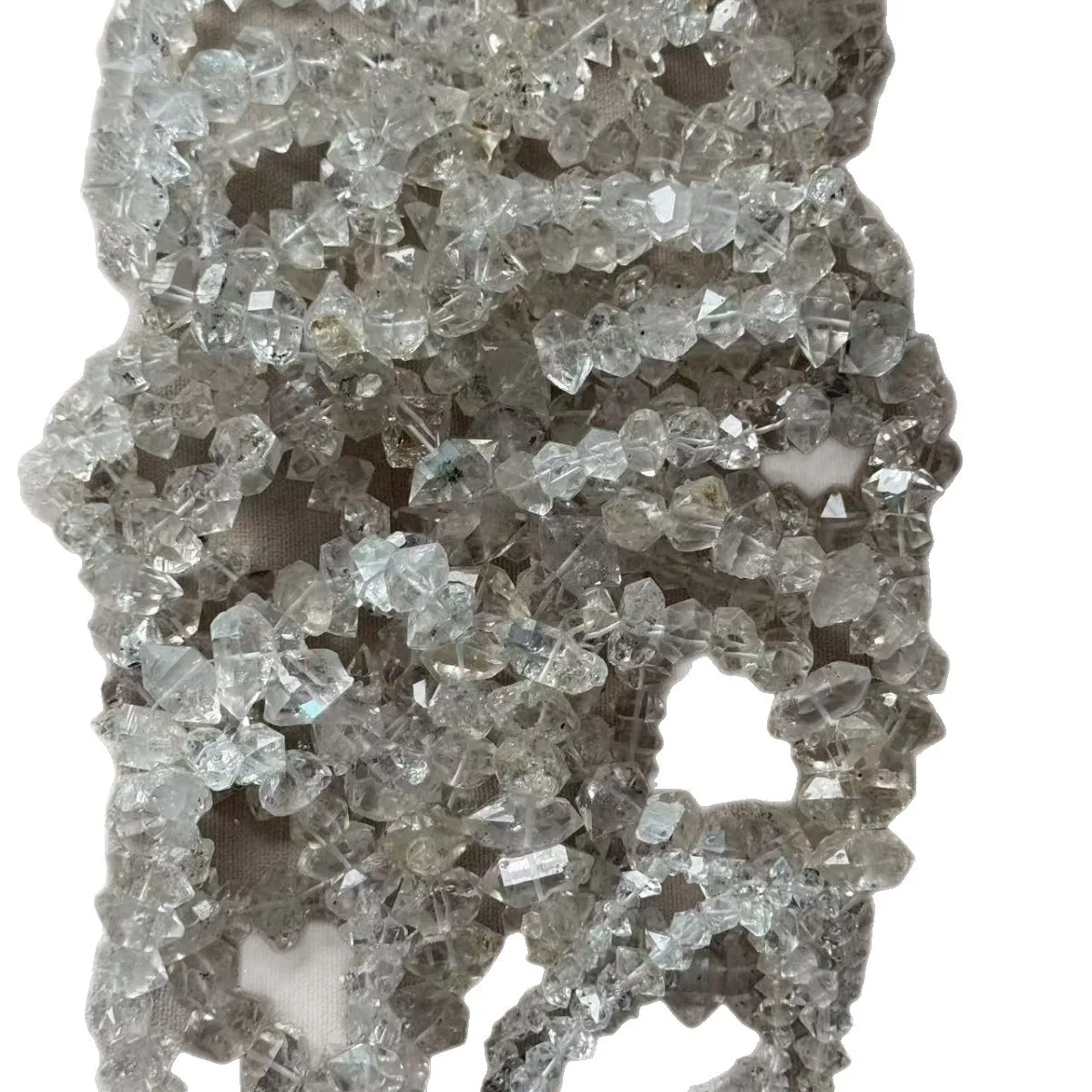Natural Herkimer Diamond Bracelet Full Double Terminated Raw Quartz Well-formed Crystal Spiritual Bracelet For Collectors 16cm