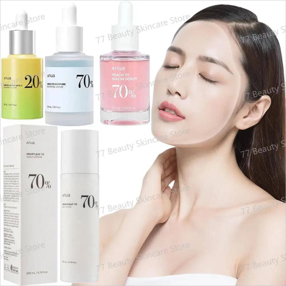 Green Lemon/Peach/Birch Vita C Nicotinamide Essence 20% Blemish Serum + Peach 70% Moisturzing Nourishing Korean Face Skin Care