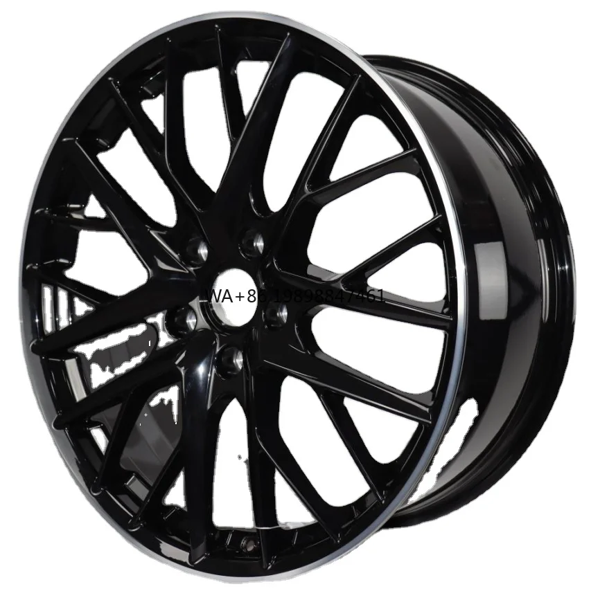 

5x130 Super Light Forged 6061 Aluminum Alloy Wheels Rims Hub Bearing 21X9.5 J Glossy Black Machine Lip