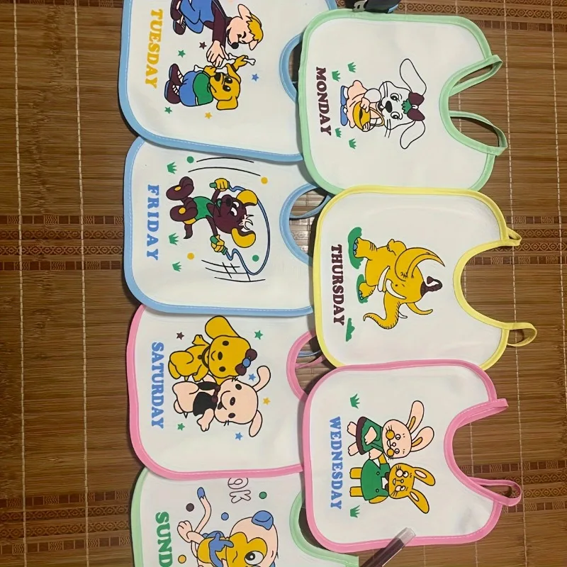 7pcs Easy-Clean, Durable Feeding Bibs - Waterproof, Washable, and Reusable - Perfect for Messy Mealtimes