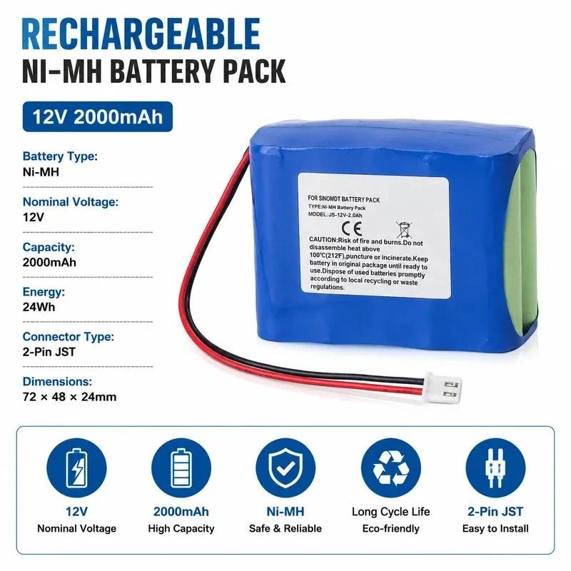 Replacement Battery for Sino SN-50F6 SN-50C6 SN-1500H Syringe Pump Medical Infusion Device Power Supply