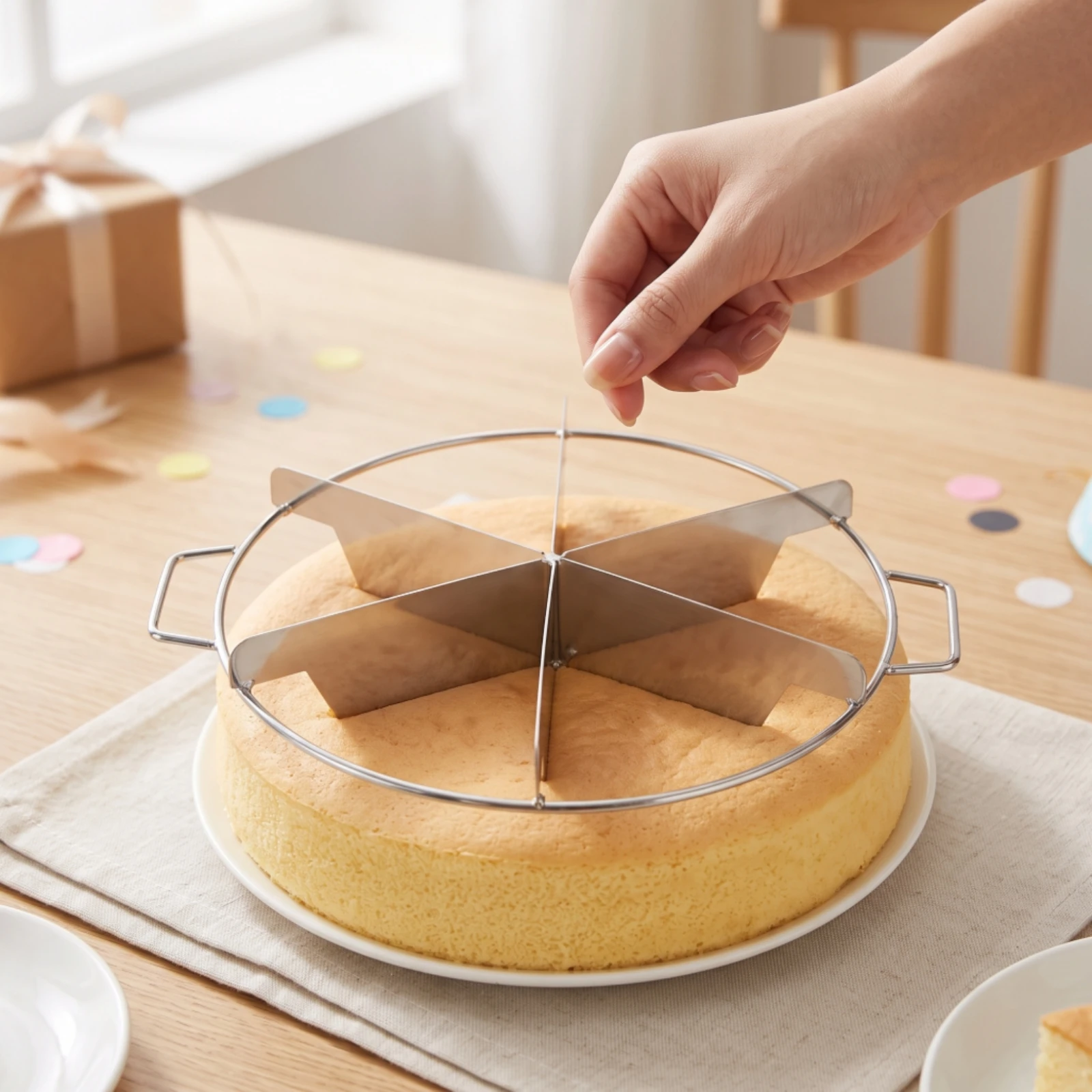 Cake Cutter with Side Handles Even Pie Cutter with Side Handles Radial Divider Accurate Cutting Tool Rust Proof for Bakers