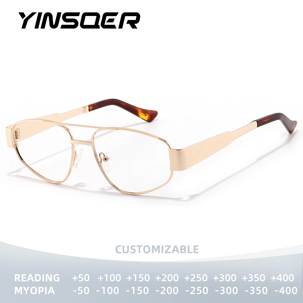 

YINSQER ретро многоугольник для женщин модные очки для близорукости и дальнозоркости классические очки по рецепту очки для дальнозоркости