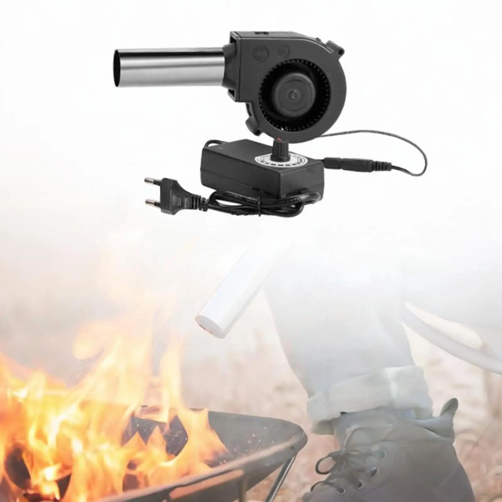 BBQ Blower Fan EU Standard 100-240V for Barbecues Fire Bellow Cooking Picnic