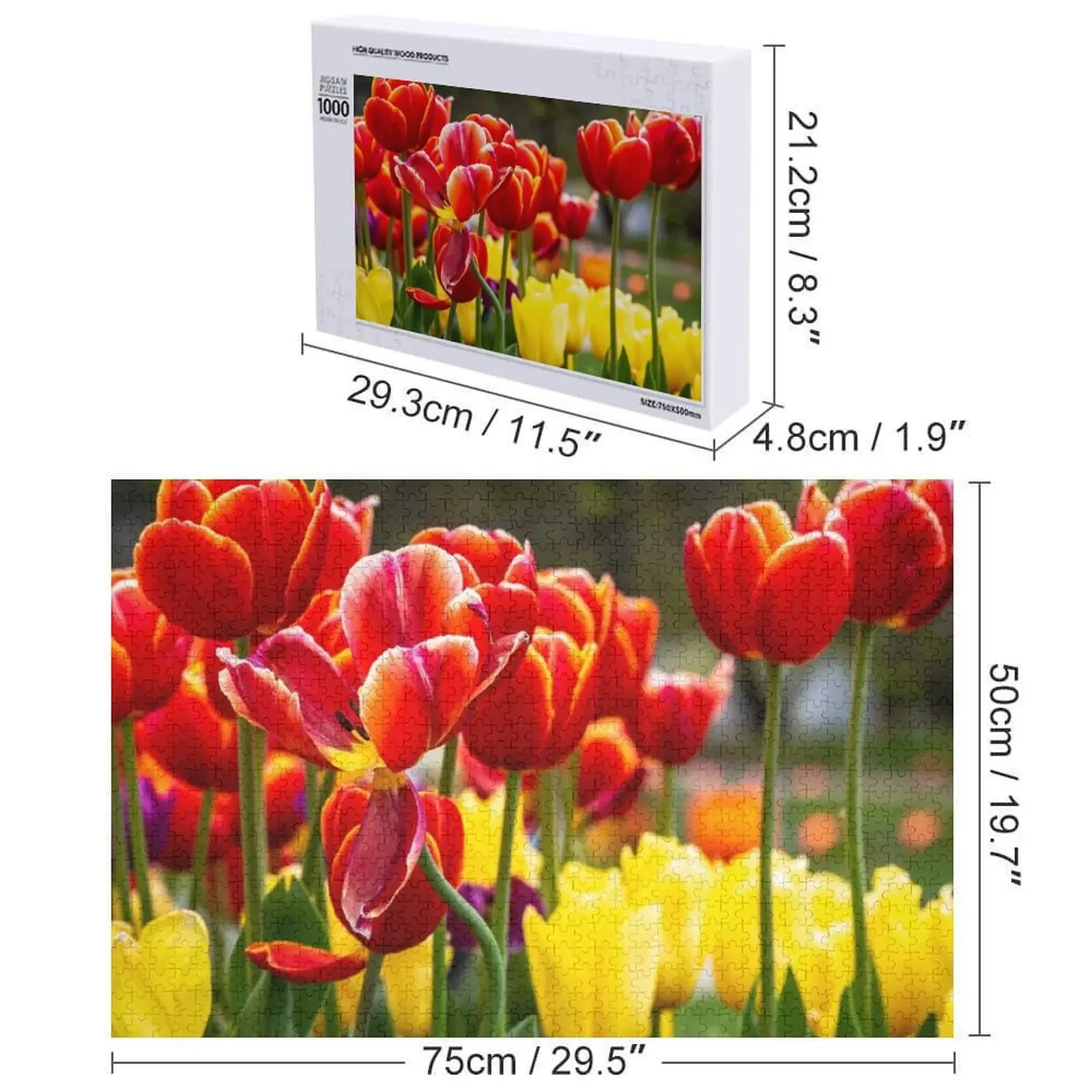 ปริศนาจิ๊กซอว์ดอกทิวลิป 2020 ของขวัญสำหรับเด็กแบบส่วนตัว ปริศนาไม้สำหรับผู้ใหญ่