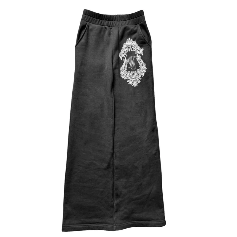 2025 Autunno/Inverno Abbigliamento Moda Gotico Retro Harajuku Stampa Gamba Dritta Pantaloni Casual High Street Coulisse Y2K Pantaloni