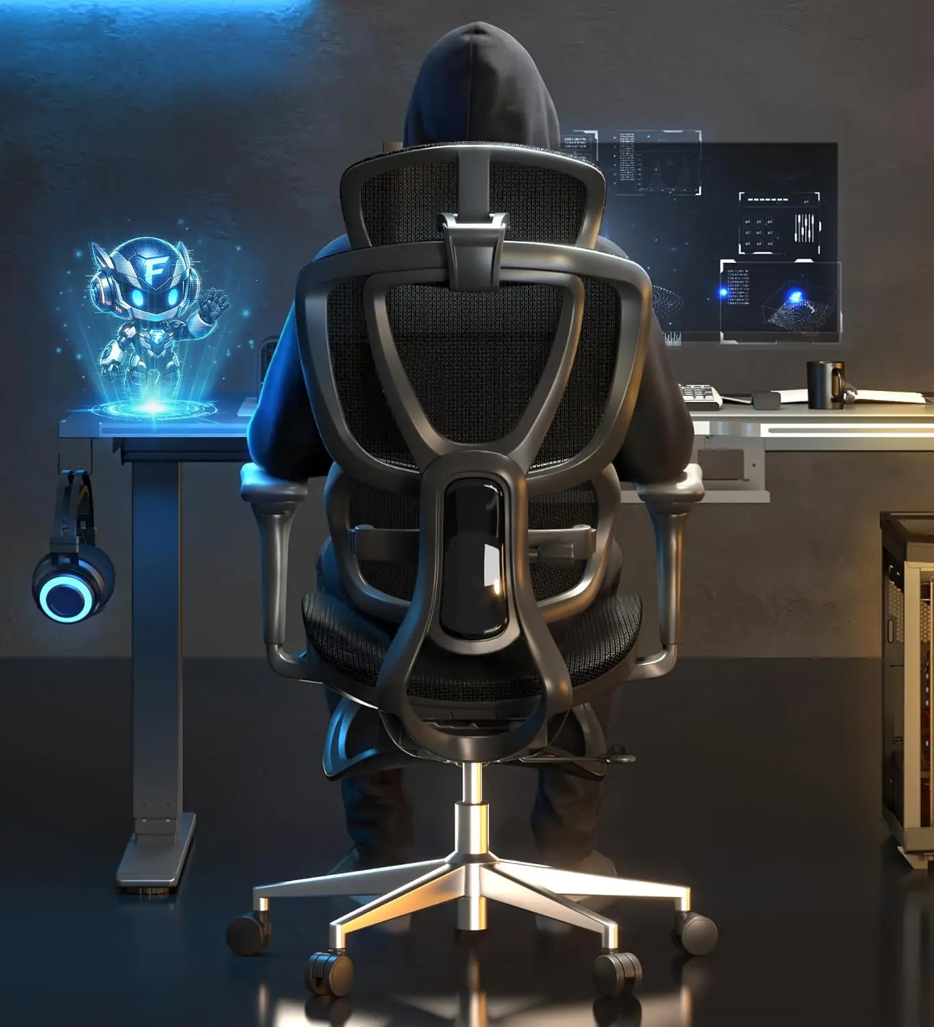 Ergonomic Gaming Chair Adjustable Lumbar Support Reclining Swivel Racing Style Computer Desk Chair Black, Customized