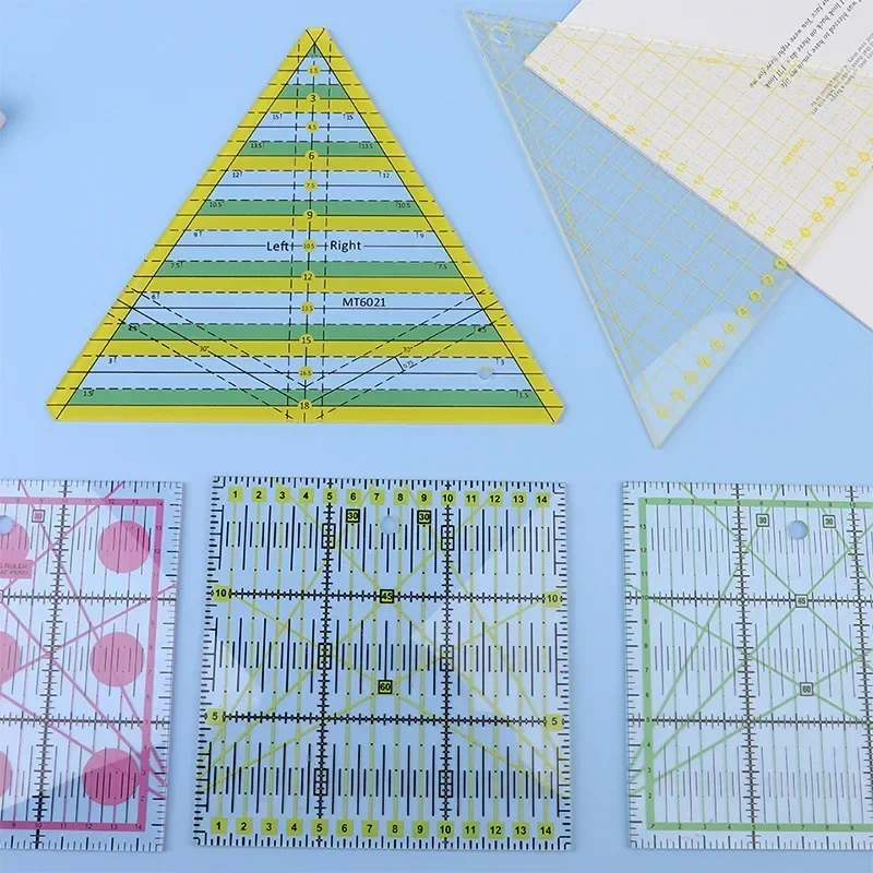 1/2 Buah 15Cm Penggaris Tambal Sulam Rajut Penggaris Kain Penggaris Pemotongan Kain Penggaris Jahit Akrilik Alat Jahit Penjahit Kerajinan Rajut DIY