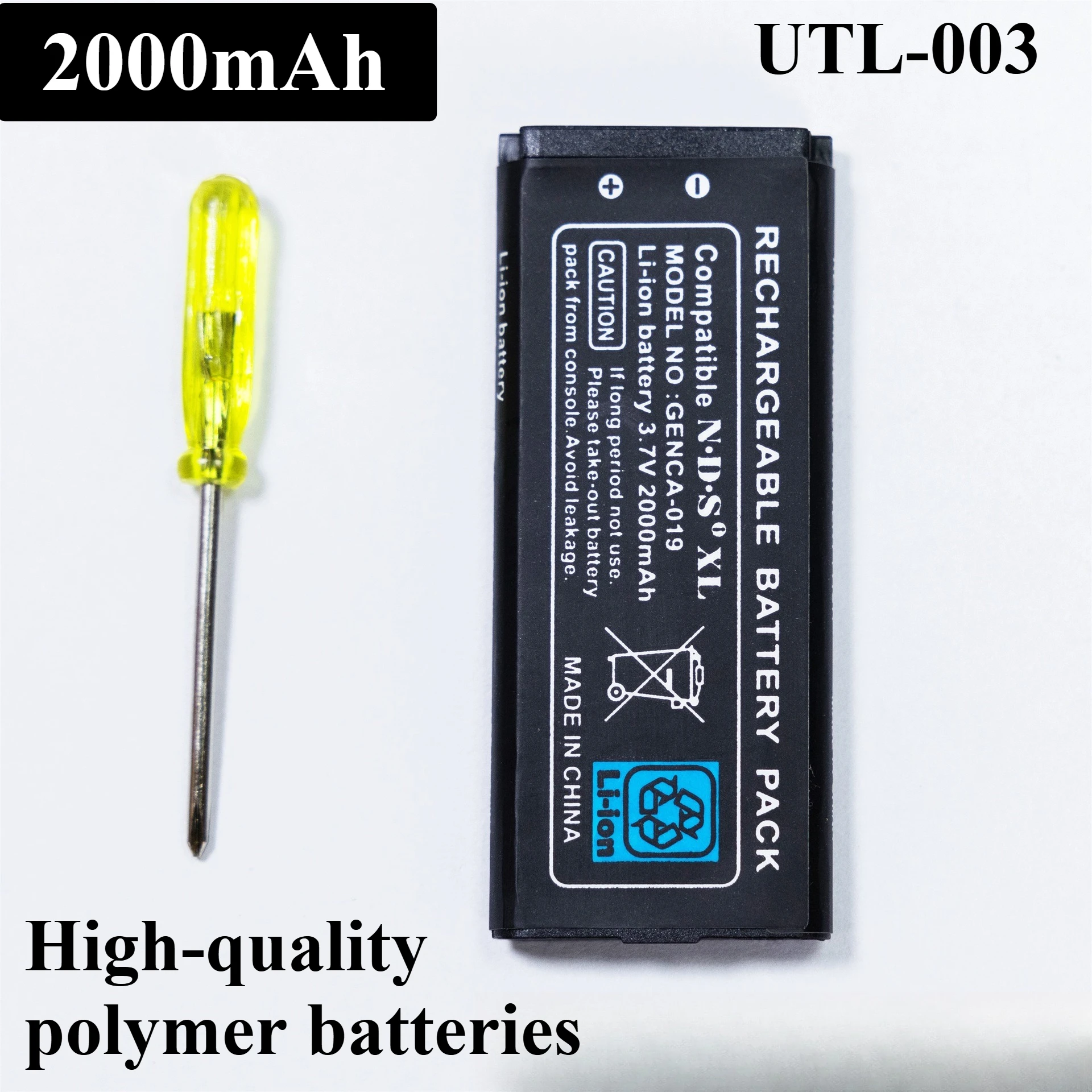 New 1pcs-10pcs NDS XL Replacement Battery UTL-003 2000mAh 3.7V Lithium Ion Battery for Ndsi XL Controller Game Console