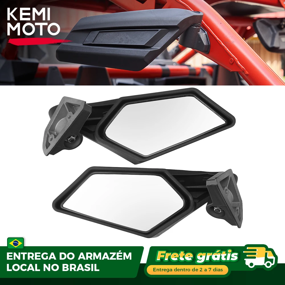 Espelhos retrovisores KEMiMOTO UTV, 180 °, 360 ° ajustável, 715002898 para Can Am Maverick X3 Max RR 4x4 XMR XDS Turbo DPS