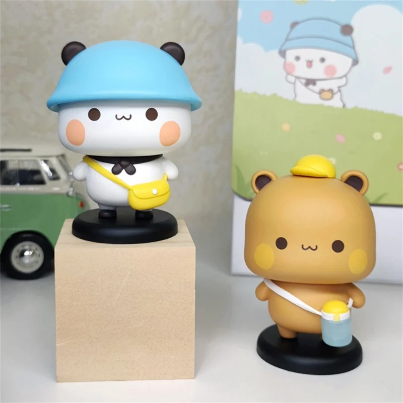 

Kawaii 2pcs Panda Bubu Dudu Mitao Cat Figure Anime Model Collectible Cute Action Bear Toy Doll Ornament Home Deroc Birthday Gift