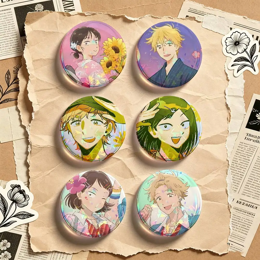 MitsuShima S-Skip and Loafer 2 Pieces Badge Set Icons Badges Creative Meme Figure Round Tinplate Brooch Bag Clothes Accessories
