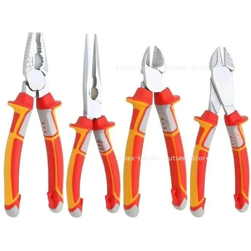 Industrial Eccentric Wire Cutter Needle Nose Diagonal Pliers Electrician Wire Stripping Hand Tools Chrome Vanadium Steel