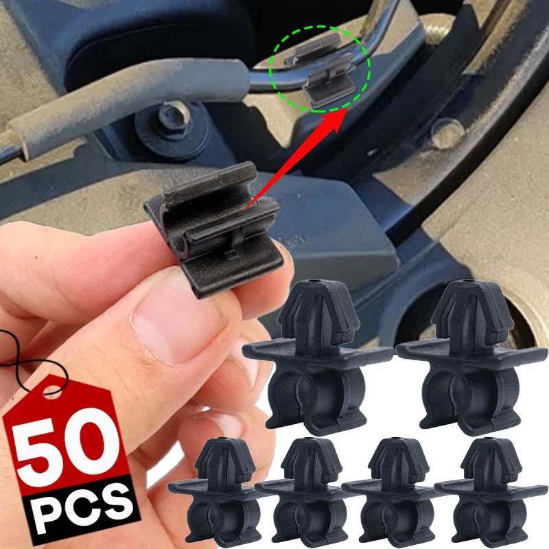 

5-50PCS Car Hood Prop Rod Clip Auto Fasteners Engine Cover Support Clips Black Plastic Retainer Suitable for Nissan Models