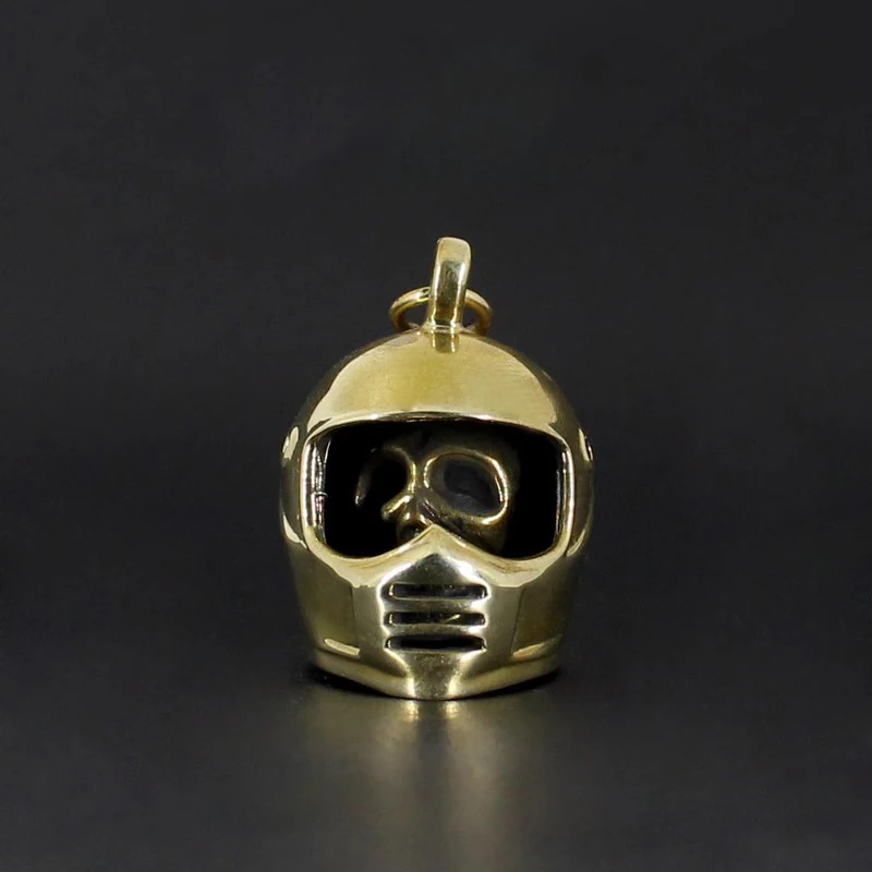

1PC EDC Star Knight Helmet Keychain Necklace Pendant Brass Bell Pendant Small Helmet Pendant Decoration