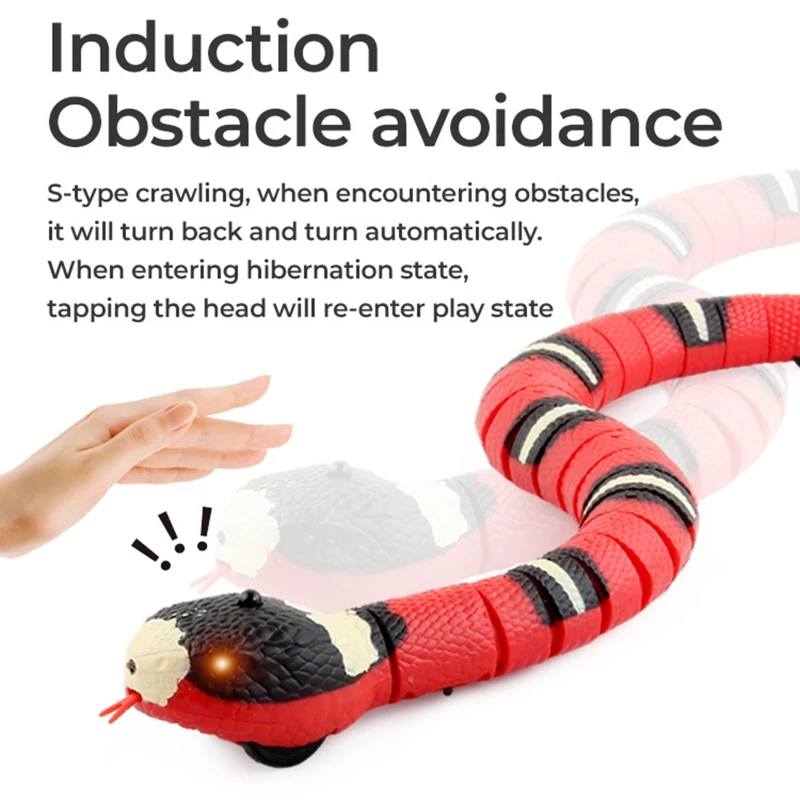 2024 New Electric Moving Snake Interactive Toys for Indoor Cats Realistic Wiggle Sensing Snakes Kitten Chasing Kickers Toy