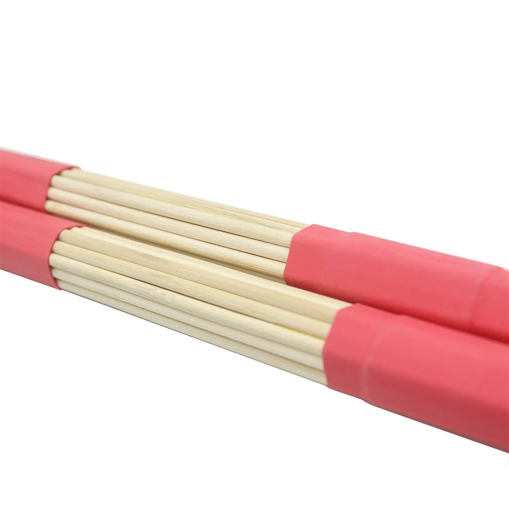 

2pcs Bamboo Sticks Rack Drums Wooden Drum Sticks Beams Instrument Parts Percussion Musical Instrument Accessories (Red)