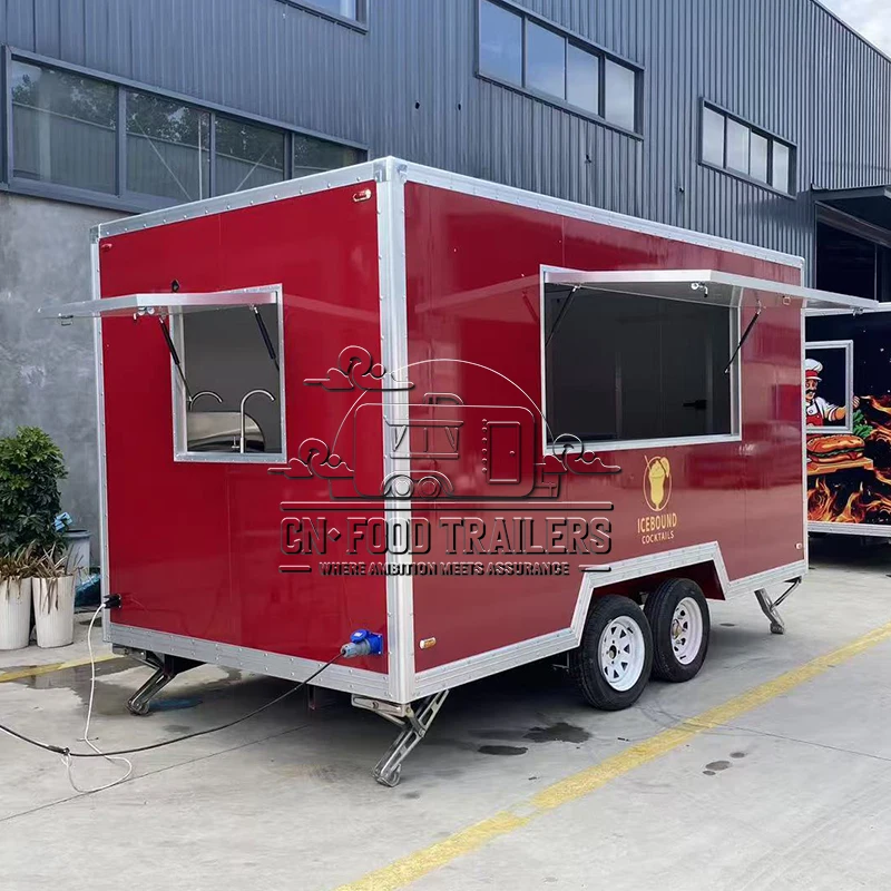 

CN Food Trailer Food Fast Truck Trailer Customized with Commercial Oven BBQ and Coffee Bar for Fast Food Vending Business