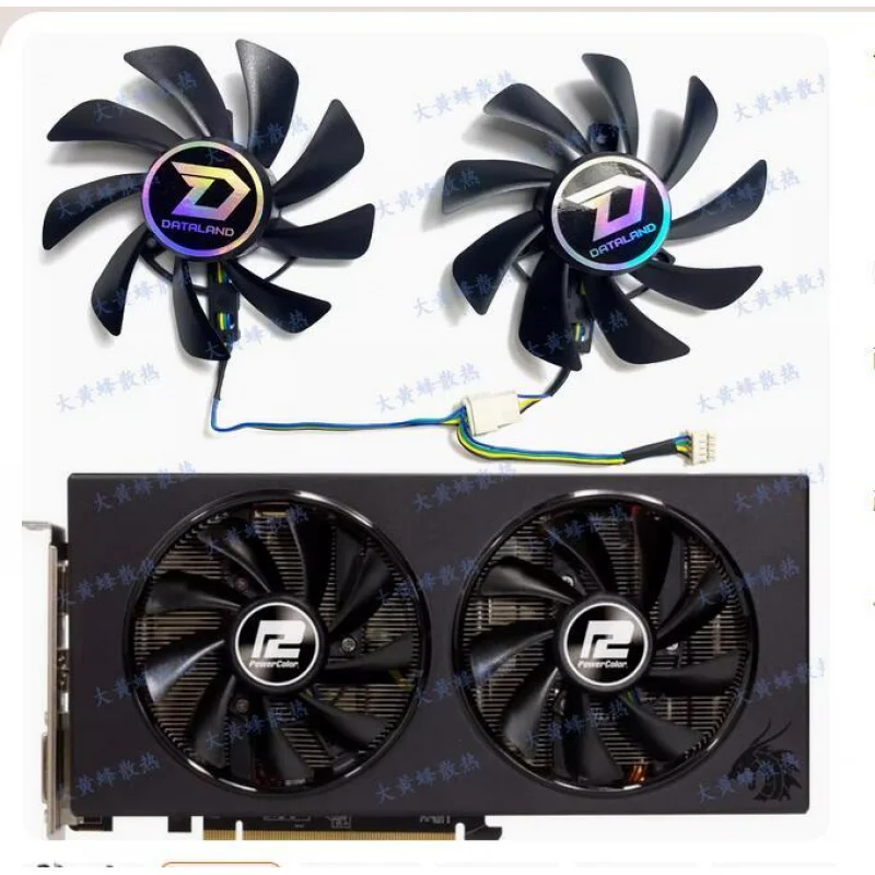 New Graphics Card Cooling Fan For POWERCOOLOR/DATALAND RX590 8GB Red Dragon