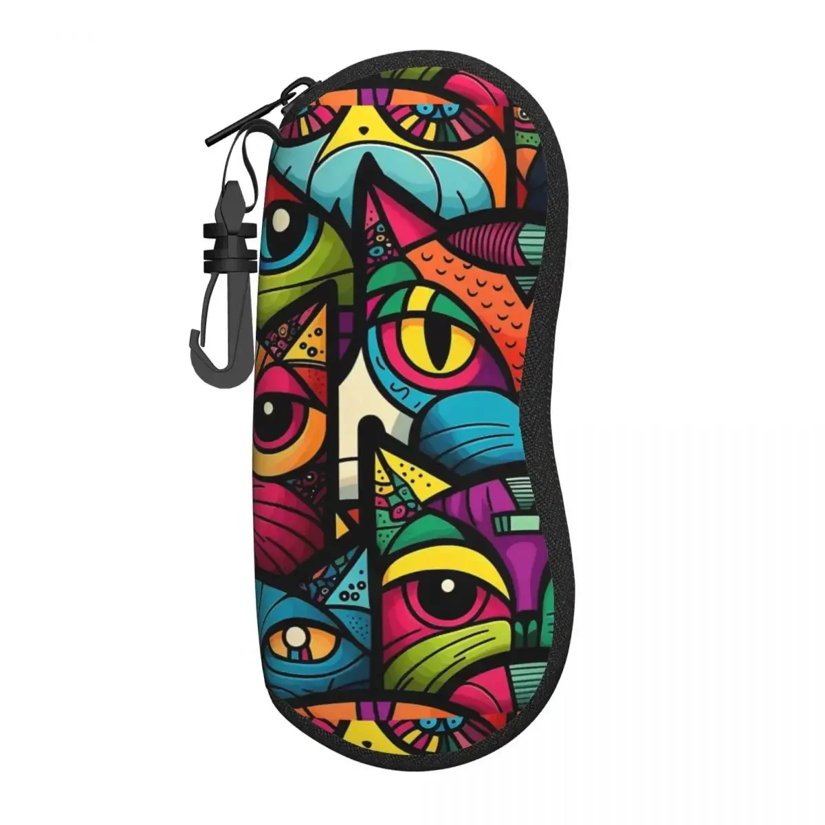 

Чехол для очков с абстрактным котом, чехол для солнцезащитных очков унисекс с животными, модный портативный аксессуар для очков, уличная защита для очков