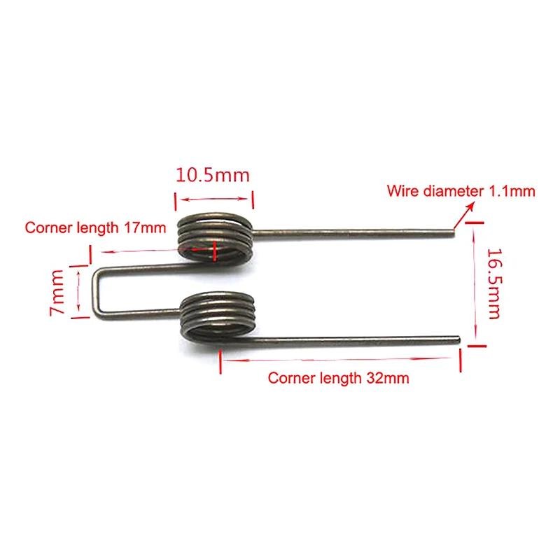 2PCS Double Torsion Spring 1.1 Wire Diameter 10.5mm Outside Diameter Strong Torsional Spring