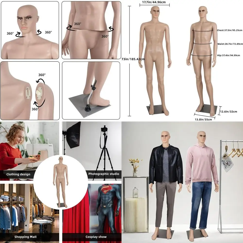 

Adjustable 73-Inch Full Body Mannequin with Rotating Arms for Clothing Displays