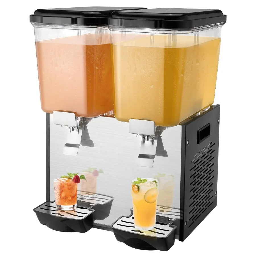 

Commercial Beverage Dispenser 18L x 2 Tanks Cold Juice Ice Drink Dispenser