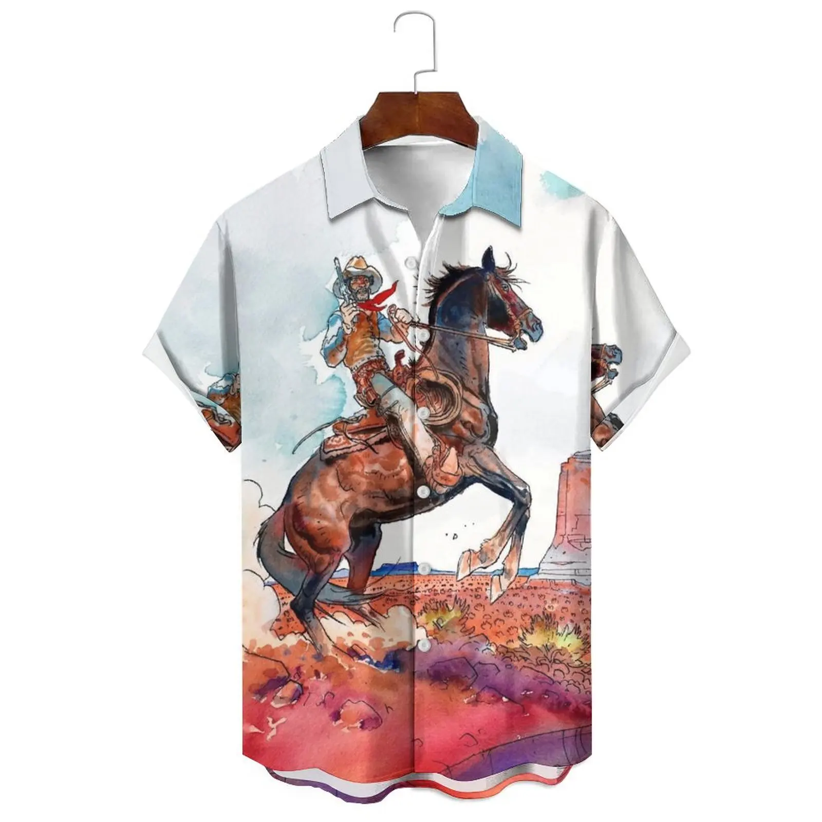 

Fashion Summer Men/Women Breathable Loose Casual Cartoon Abstract Irregular Pattern Print Daily Can Wear Short-Sleeved Shirt