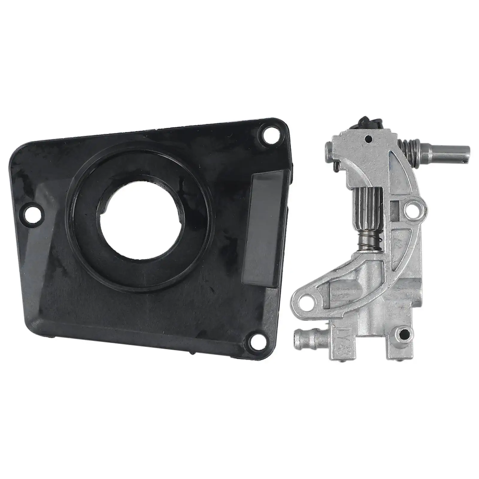 Oil Drive Pump Kit for CHINESE 4500 5200 5800 Chainsaws with for Worm Gear Oil Pump Cover Oil Filter and Two Oil Pipes