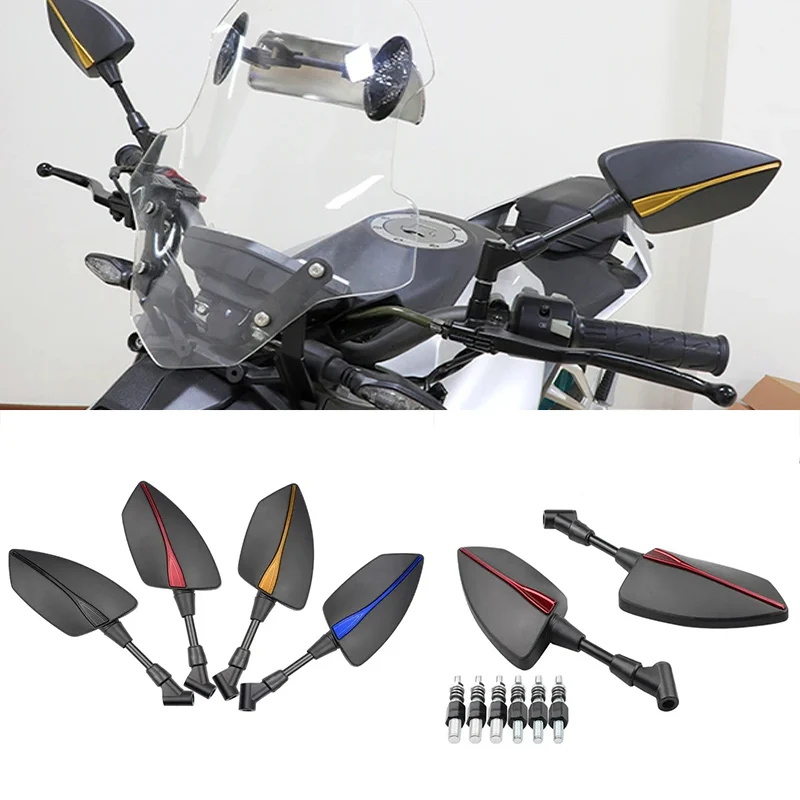 

Universal Motorcycle Battle Axe Shape Reflective Mirror 8 10mm Rearview Mirror For Benelli Tnt 125 Bn302s Trk 502x Tnt600 752s