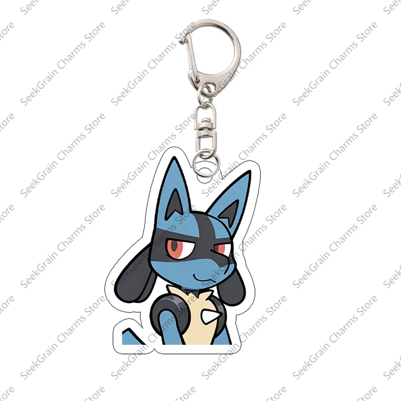 Kawaii Expression Series Lucario Pocket Monsters Acrylic Keychain Bag Pendant Anime Cartoon Accessories Decoration Birthday Gift