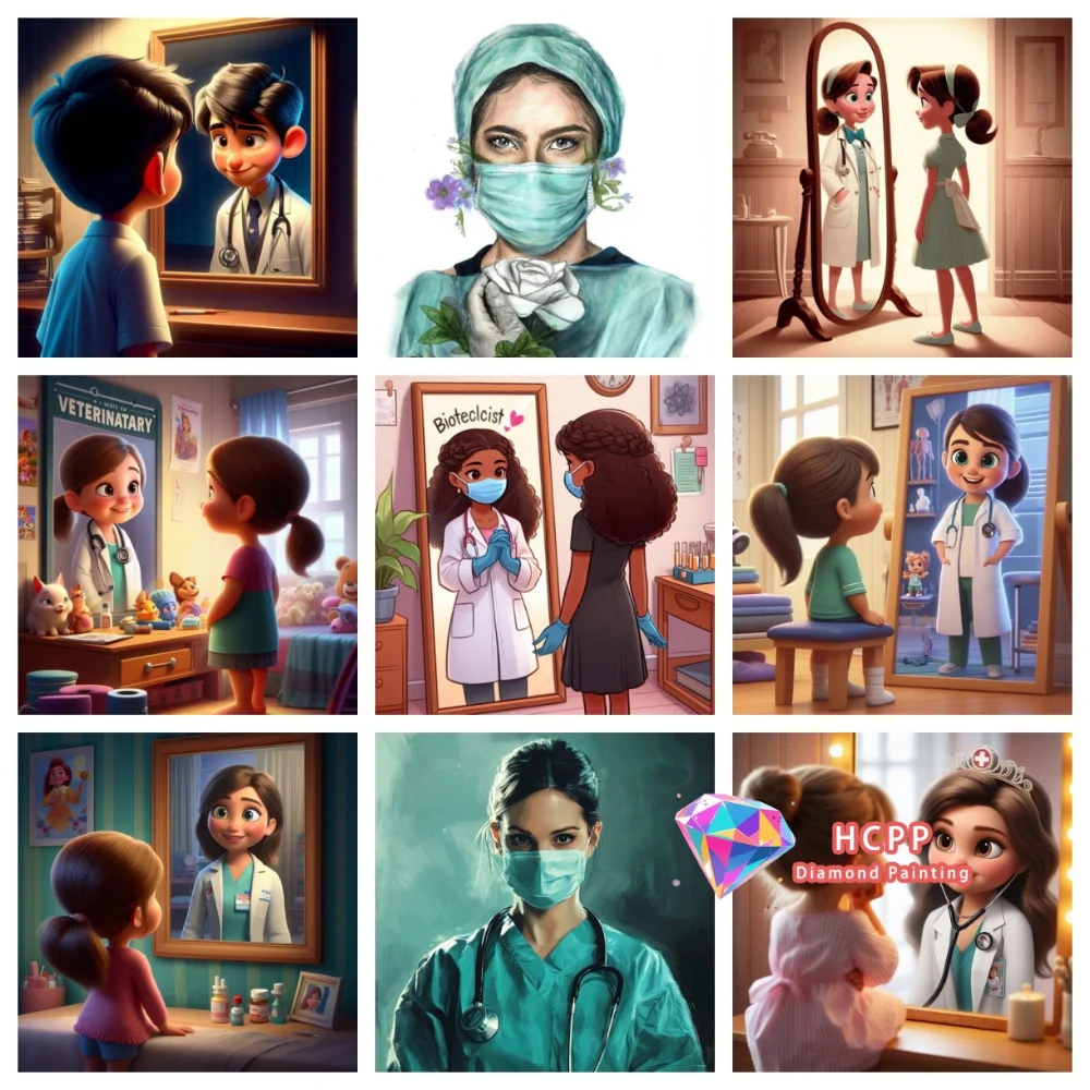 New Doctors And Nurses Medical Student Diamond Painting Kit Square Round Diamond 5D DIY Mosaic Handmade Art Gift Home Decor