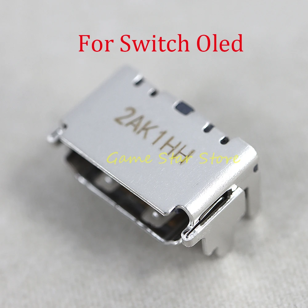 Tomada de porta compatível com hdmi, tomada traseira de interface hd para nintendo switch oled, acessórios de jogos de substituição, 1 peça