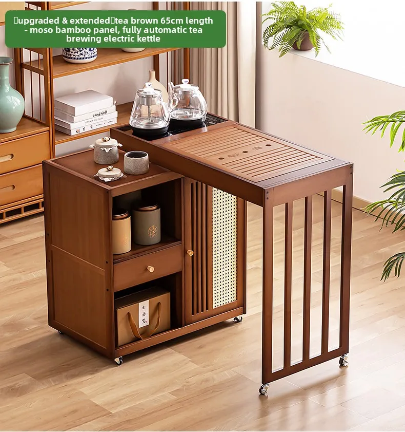 2025 Hot Selling Portable Tea Table with Heating Kettle for Home Balcony Tea Ceremony