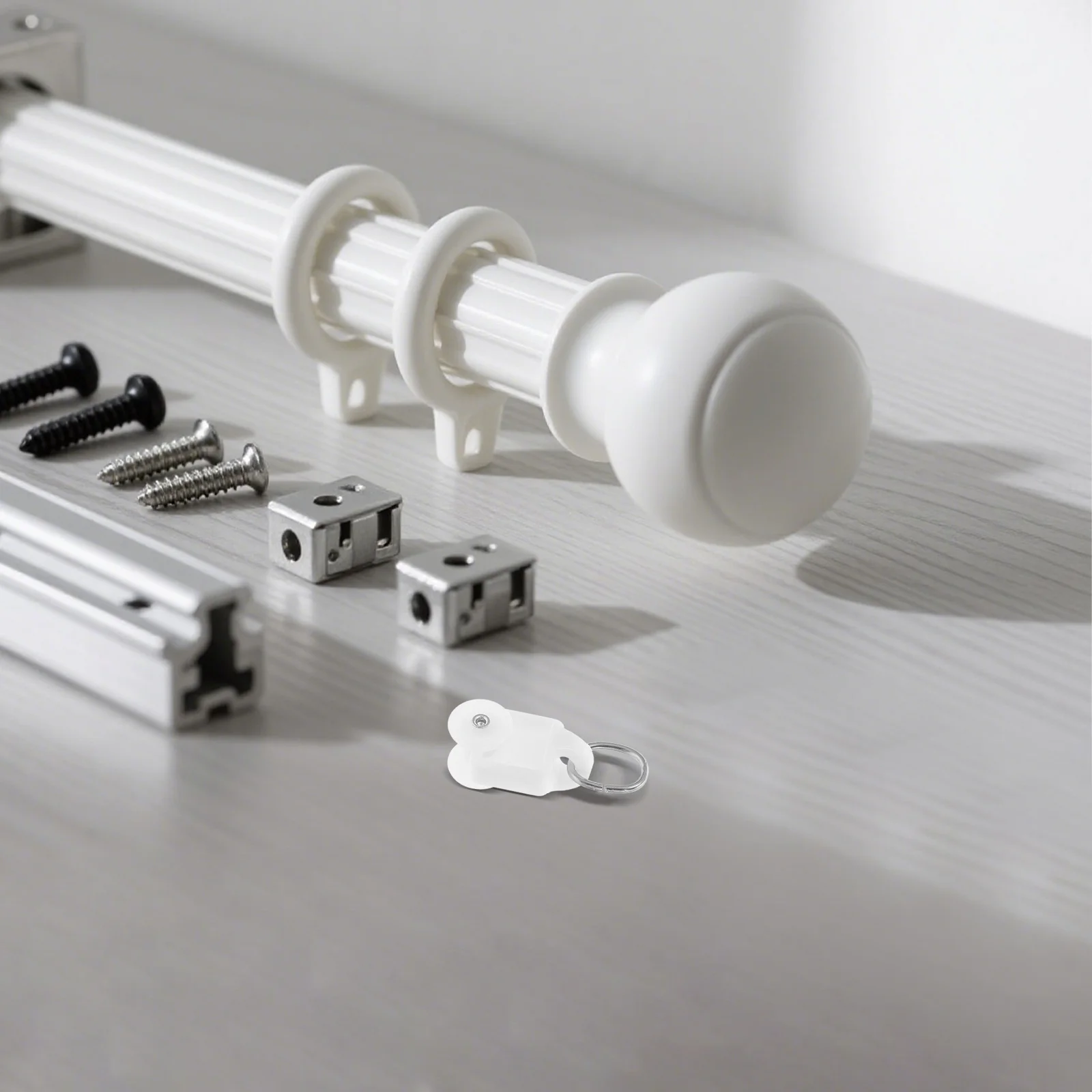 

100Pcs Silent Curtain Track Rollers Dual Wheel Gliders Heavy Duty Smooth Ceiling Mount Replacement Curtain Track Accessories