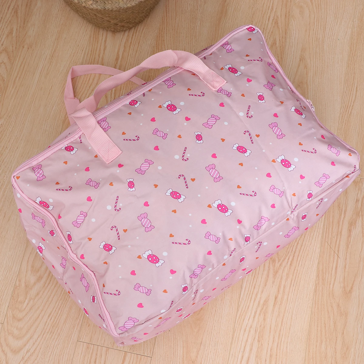

Foldable Clothes Storage Bag Heavy Duty Quilt Organizer With Zipper Tear Resistant Fabric Bedding Container For Blankets