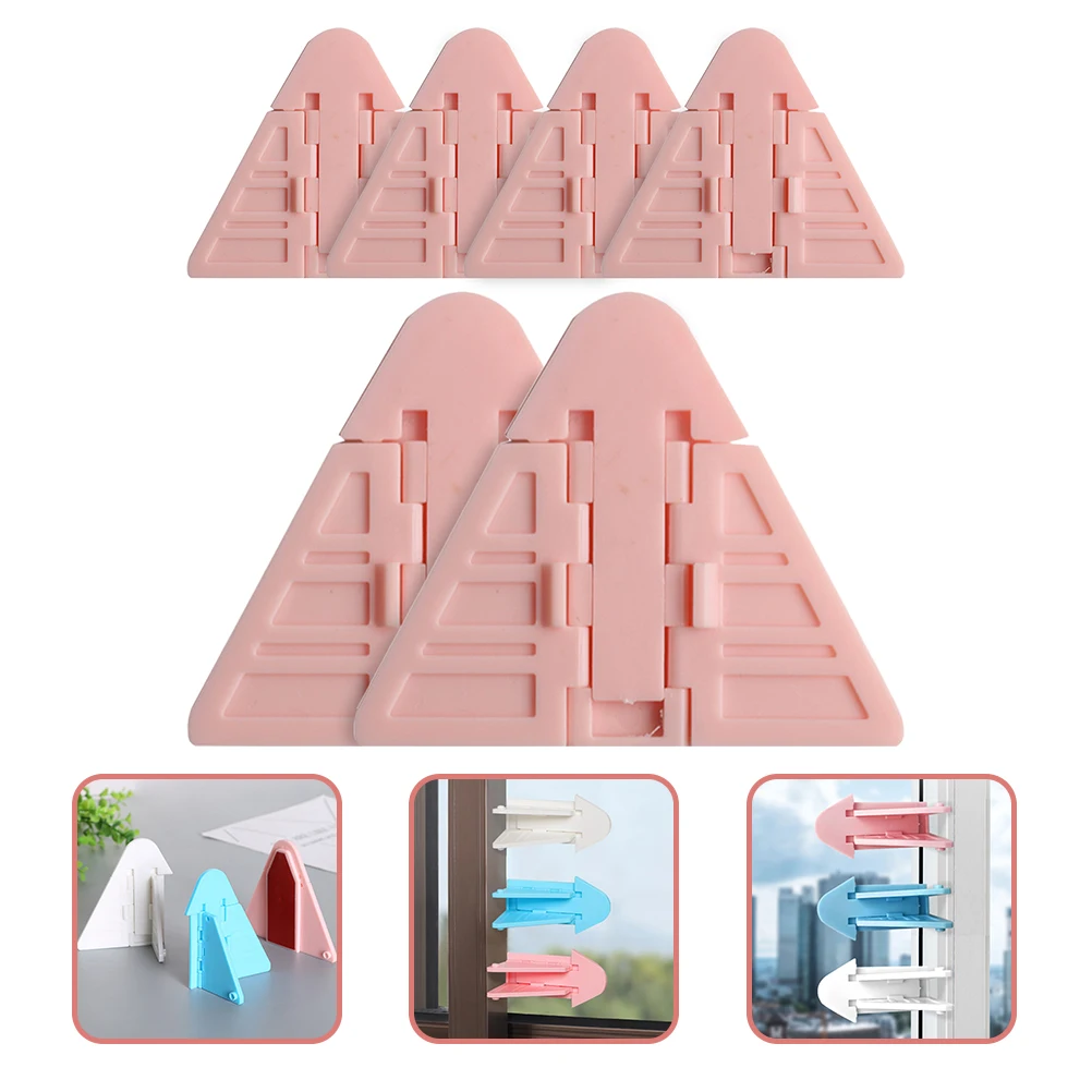 

6 Pcs Baby Door Security Lock Portable Safety Sliding Pink Abs Cabinet Locks for Child