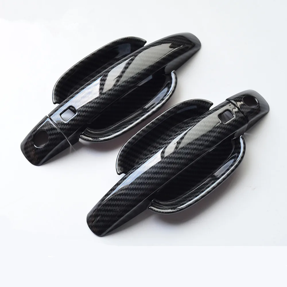 1 Set Carbon Fiber Printed Car Door Handle Door Bowl Sticker Cover for Audi Q5 2009 2010 2011 2012 2013 2014 2015 Styling