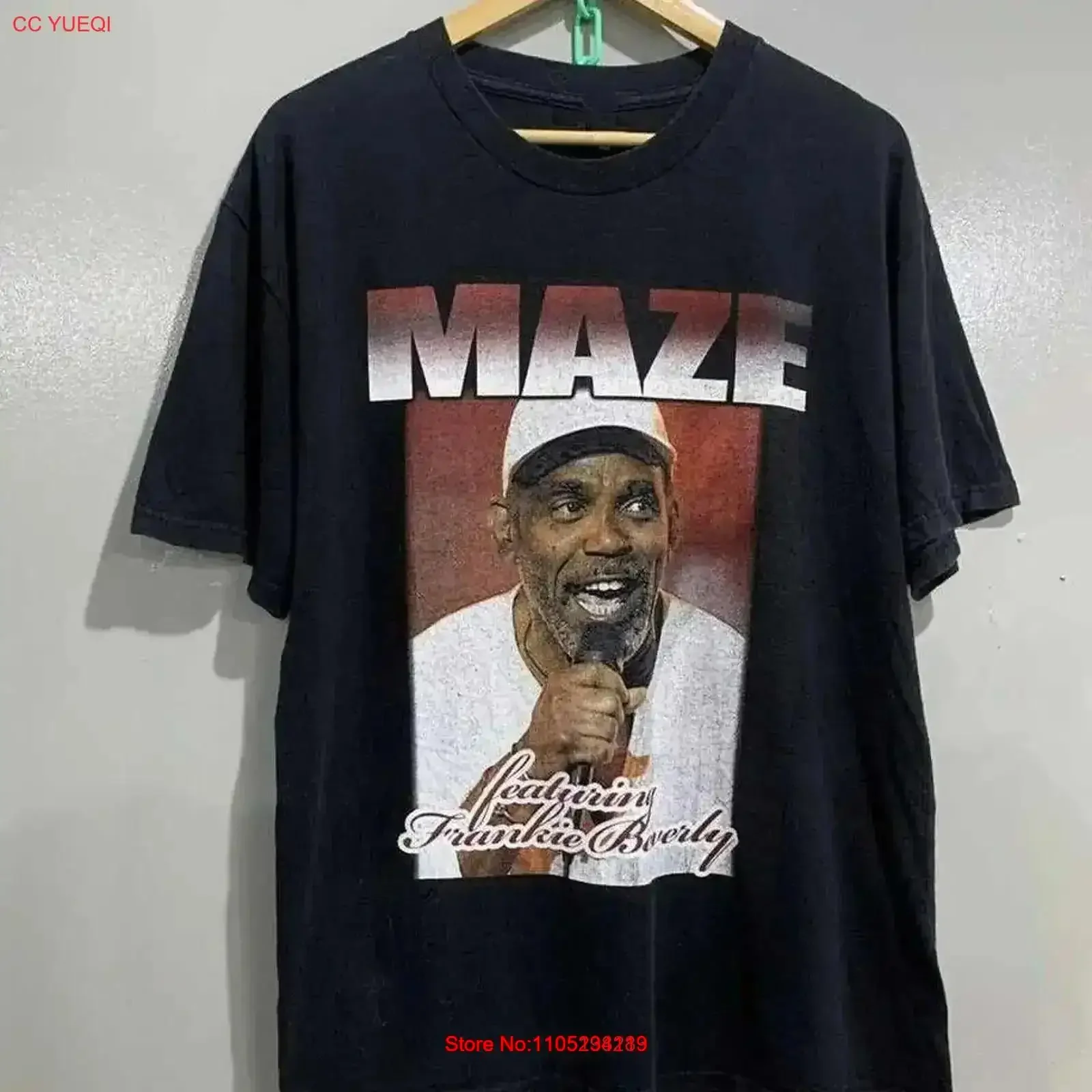 Vtg Maze Frankie Beverly Live In Tour Full Size Black T Shirt BL196 vintage Washed Slightly Versatile Stretched Casual vintage