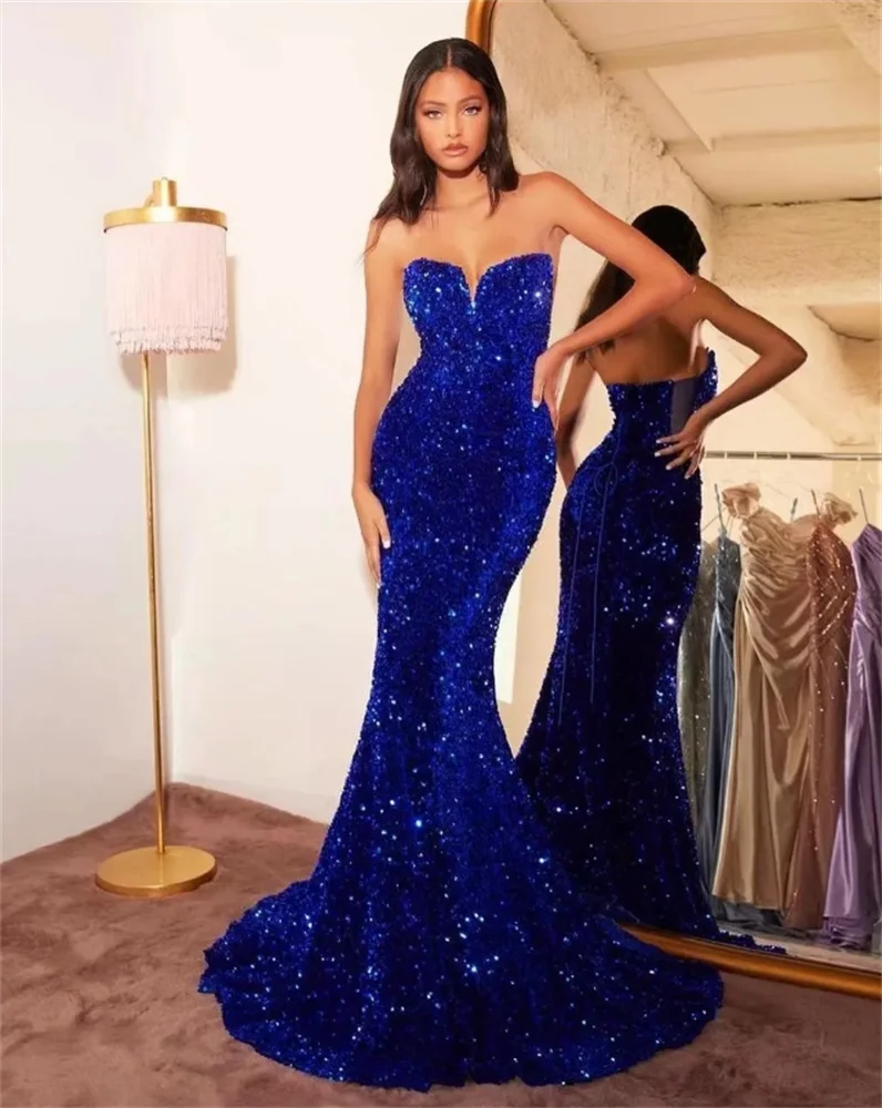 

Arab Prom Dresses For Women Sleeveless Floor-Length Lace Appliques Mermaid Formal Evening Dress 2024 Long Wedding Party Dress