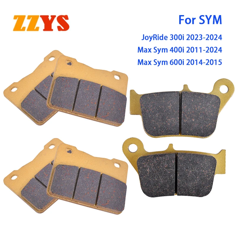 Juego de Pastillas de Freno Delanteras y Traseras para Motocicleta SYM Max Sym 400i 2011-2024, Max Sym 600i 2014-2015, JoyRide 300i 2023-2024, 300 400 600 i
