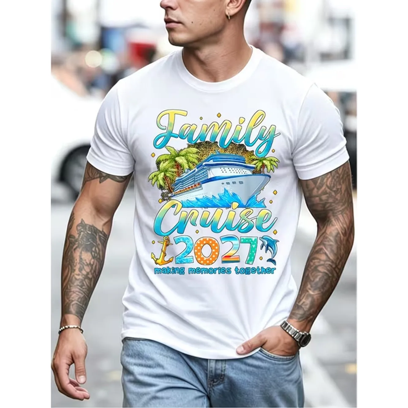 Designed For Teenagers Teenagers 2027 Family Cruise Squad Group Matching T Shirt Cruise Ship Name Print Crew Neck Tee Ultra Soft Breathable Fabric For Vacation Matching Outfits Cruise Apparel 2027 Machine Washable Retro Cas 01 For Teenager