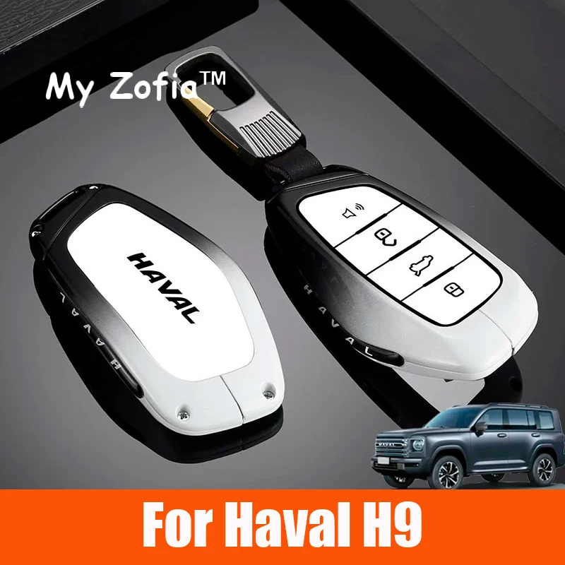 

For HAVAL H9 MKII 2024 2025 2026 Car Zinc alloy Remote key case full cover protective case keychain Fob Case Shell Accessories