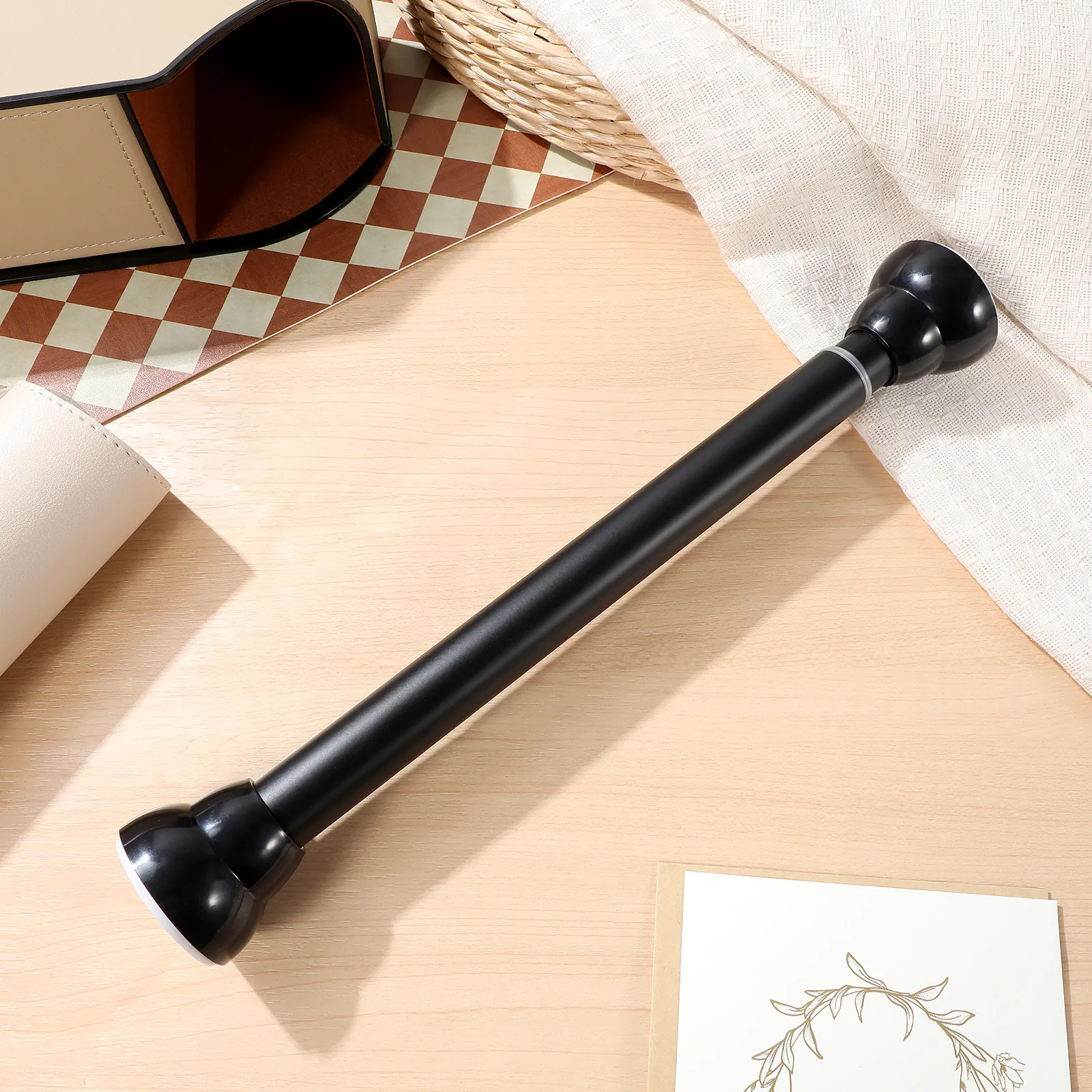 

30-45CM Telescopic Door Curtain Rod Stainless Steel Clothes Drying Bar for Bathroom Bedroom Wardrobe Cabinet Storage